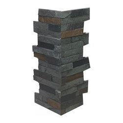 146-MESA STACKED SLATE CORNER 24"H X 6"W X 1"D - Wall Panels