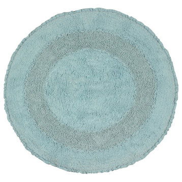 Radiant Collection Bath Rugs Set, 30" Round, Sky Blue