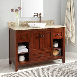 48" ALCOTT BAMBOO VANITY FOR SEMI-RECESSED SINK - LIGHT ESPRESSO - Bathroom Vanities And Sink Consoles