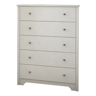 Camaflexi Shaker Style 5-Drawers White Chest of Drawers 48.75 H x