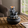 Tabletop Waterfall Fountain w/ LED Light Gray