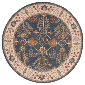 Jaipur Living Chambery Handmade Floral Blue/Multicolor Round Area Rug, 8'x8'