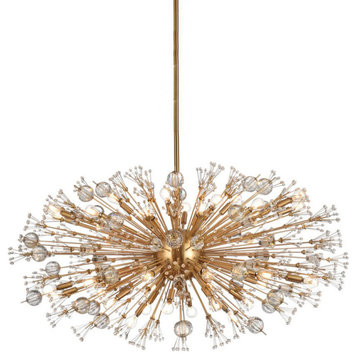 Elegant Lighting 2500D48 Vera 38 Light 48"W Oval Crystal Sputnik - Gold