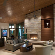 Contemporary fireplace wall