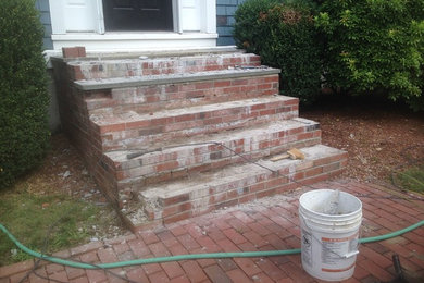 Brick Stairs with Bluestone Treads - Calcite Removal