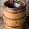 Natural Wine Barrel Vanity with Hammered Copper Sink