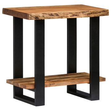 Alpine Natural Live Edge Wood End Table