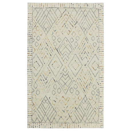 Amer Rugs Berlin Drayton BER-3 Ivory Hand-hooked - 9' X 13' Rectangle Area Rug