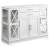 Ryland 47" Wood Storage Sideboard Buffet Cabinet Console Table, White
