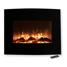50 Most Por Modern Fireplaces For 2019 Houzz 25 Mini Curved Black Fireplace With Wall Mount And Floor Stand By Northwest