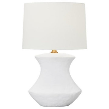Visual Comfort Studio Bone Table Lamp in Matte White Ceramic by Hable
