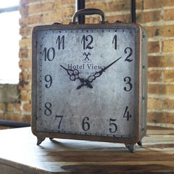 Copper & Gray Suitcase Table Clock - Desk And Mantel Clocks