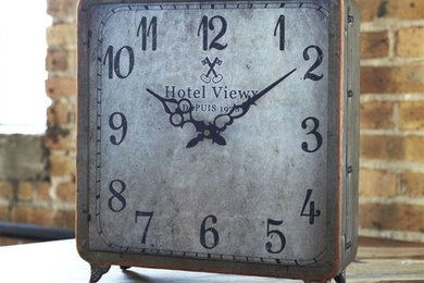 Copper & Gray Suitcase Table Clock