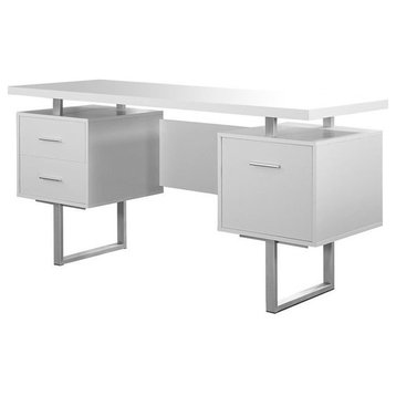 Scranton & Co 60" Contemporary Wood Home Office Computer Desk in White