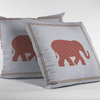 18 Orange White Elephant Indoor Outdoor Throw Pillow