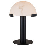 Liang & Eimil - Black White Dome Table Lamp | Liang & Eimil Holmes - Domed Art Deco delight in matt black and faux white marble – creating a delicious ambient light.