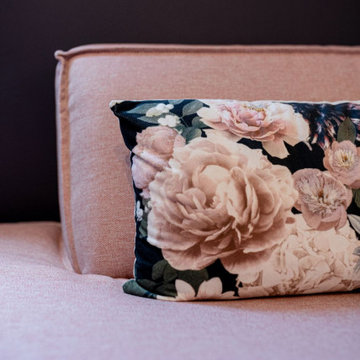 Chambre d'amis et bureau - Noir et Rose poudré