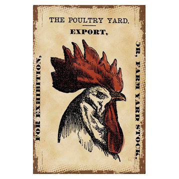 "Chicken Poultry Yard" Painting Print on Canvas