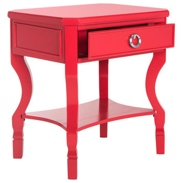 Safavieh Alaia One Drawer Night Stand, Red