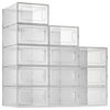 12 Pack Shoe Storage Boxes, Clear Plastic Stackable Shoe Organizer Bins, Drawer