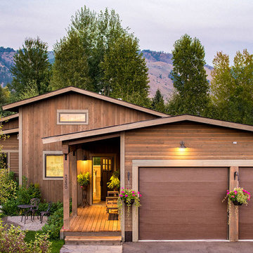 Residence roofline matching the distant hills'