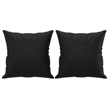 vidaXL Throw Pillows 2 Pcs Couch Sofa Cushion Throw Pillow Black Faux Leather