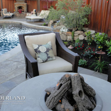 Pleasanton, Black Ave., Small backyard has all the desired key elements.