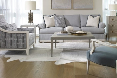 Example of a beach style living room design in Other