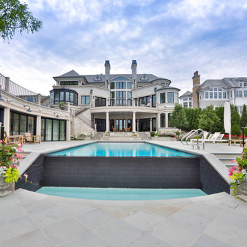 Wilmette, IL Rectilinear Swimming Pool with Separate Hot Tub