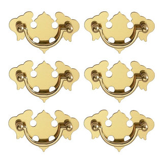 Chippendale Bail Pulls Bright Solid Brass 2 7/8 6 Pieces - Traditional -  Cabinet And Drawer Handle Pulls - by Renovators Supply Manufacturing