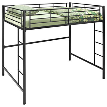 Roseto WEIF78932 Full Steel Loft Bed - Black