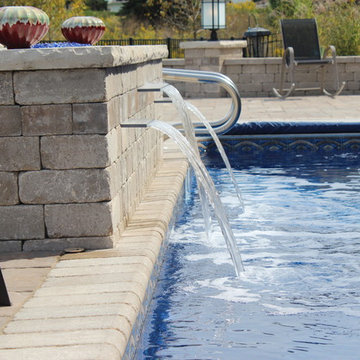 Rectangle Pool with Polymer Walls and a Vinyl Liner + Coverstar Automatic Cover