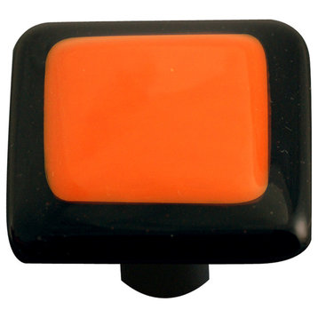 Black Border Opal Orange Knob, Alum Post
