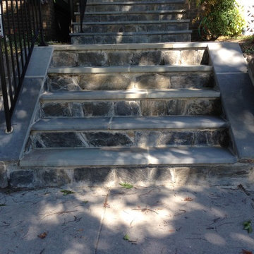 Blue Thermal Cut Flagstone Walkway in Washington DC, Petworth NW