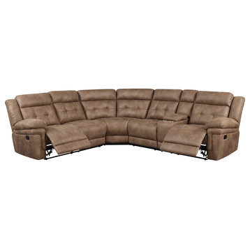 Steve Silver Transitional 3-Piece Microfiber Reclining Sectional in Chocolate