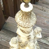 Consigned Gold Gilt White Italian Ceramic Putti Cherub Lamp