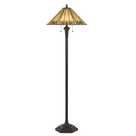 Tiffany 60" Height Resin Floor Lamp, Matt Black