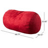 GDF Studio Haley 6.5 Ft Microfiber Bean Bag, Red
