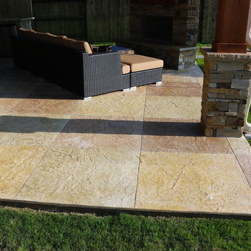 Covered Patio with Outdoor Kitchen and Fireplace-Cinco Ranch, Katy, Texas