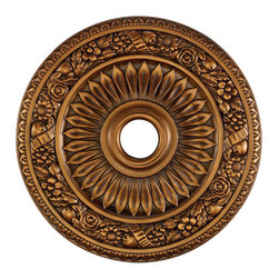 Floral Wreath Medallion 24 Inch In Antique Bronze Finish - Products