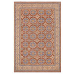 Bareens Designer Rugs - Oriental Ziegler Eldridge Brown Beige Hand-Knotted Wool Rug - 9'1'' x 11'11'' - Enhance the ambiance of your home with this magnificent Persian-influenced Turkish hand-knotted rug made by skilled artisans capable of creating the most exceptional vegetable dyes and hand-spun wool. This exquisite handmade rug is a one-of-a-kind Peshawar Kafkaz, otherwise identified as Chobi, Chobi Peshawar, Oushak, or Ziegler rug. These handmade rugs are crafted in Pakistan utilizing superior-quality wool imported from Australia, New Zealand, and Korea in two types of weaves: the Persian weave and the Mori weave. This rug is meticulously crafted by hand using the finest natural vegetable dyes extracted from local plants. The artisans use a blend of hand-spun local and fine merino wool, resulting in a rug with a compelling texture, higher lanolin content, and longer staple. The artisans occasionally incorporate natural or artificial silk into the pile to enhance specific motifs. The finished product is an awe-inspiring execution of flawless design and an understated palette that exudes elegance.