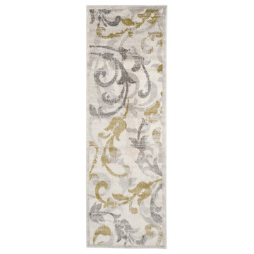Safavieh Amherst Collection AMT428 Rug, Ivory/Light Grey, 2'3"x7'
