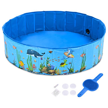Yescom Foldable Pet Swimming Pool Anti-slip PVC Portable Bath Tub for Dog Cat