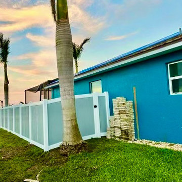 White vinyl fence
