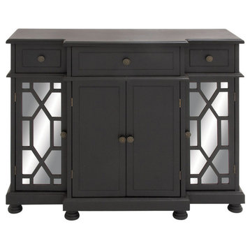 Black Wood Glam Cabinet, 36" x 43" x 14" 92381