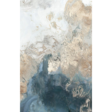 "Ocean Splash II Indigo Version" Fine Art Giant Canvas Print, 48"x72"