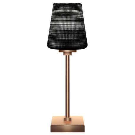 Luna 1-Light Table Lamp, New Age Brass/Black Matrix