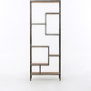 Geometric Reclaimed Wood and Iron Bookcase 84"