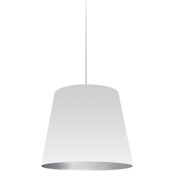 DAINOLITE OD-S-691 1 Light Tapered Drum Pendant with White on Silver Shade