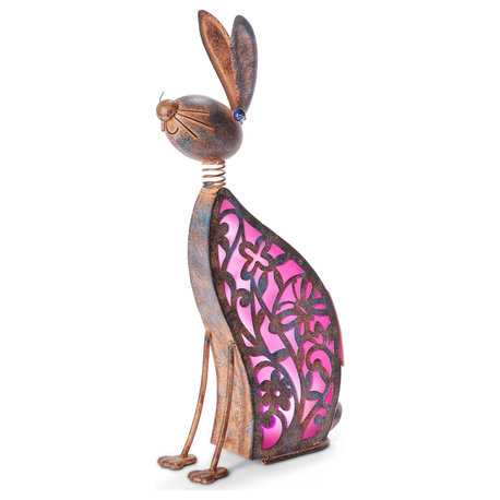 23.03" Solar Lighted Garden Meadow Rabbit